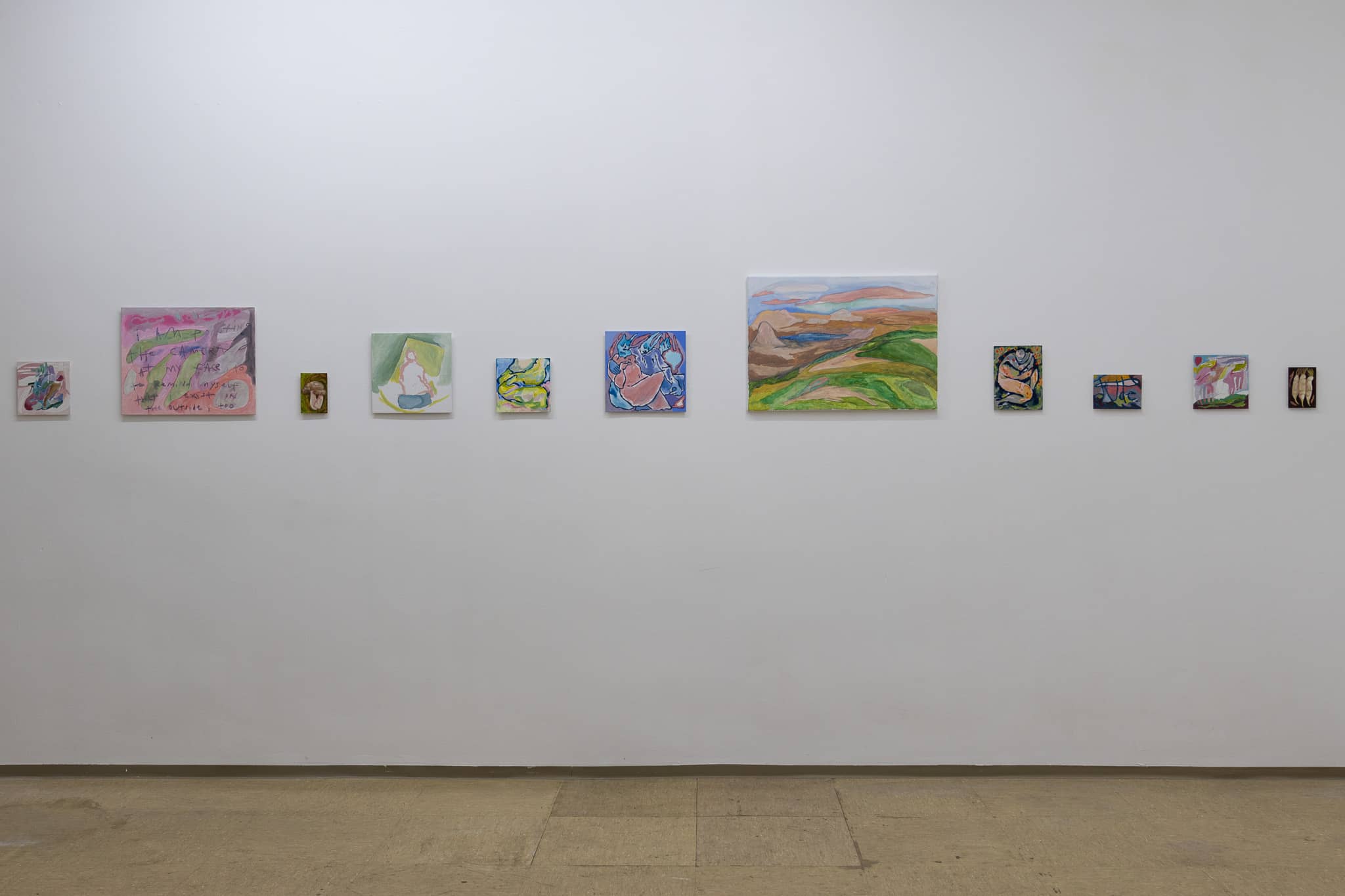 Installation view of "One tires. One deflates."